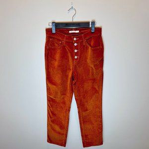 Levi's 724 Cropped Corduroy Pants Size 27